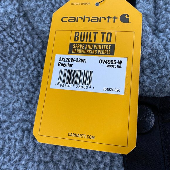 Carhartt Sherpa Fleece Snap Front Vest Womens 2X Plus Relaxed Fit Gray NWT - Picture 12 of 16